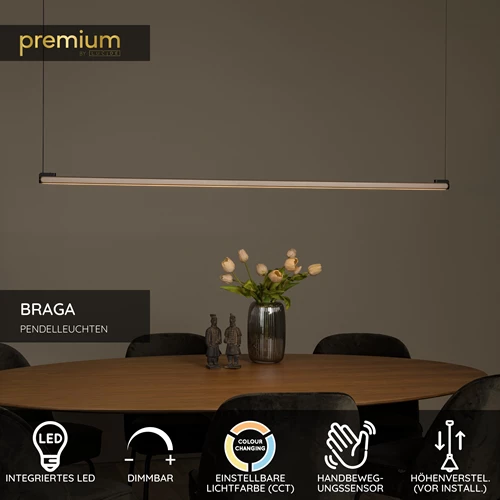 Lucide BRAGA - Pendelleuchten - LED Dim. - CCT - 1x36W 2700K/4000K - Hand-Bewegungssensor - Kaffee | Premium - USP